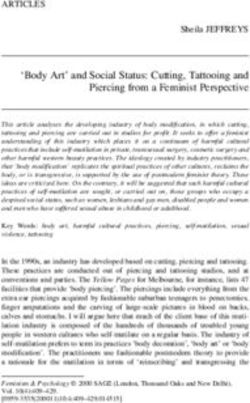 Body Art' and Social Status: Cutting, Tattooing and Piercing from a Feminist Perspective