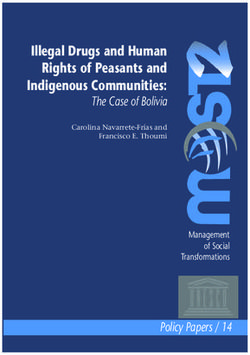 Illegal Drugs and Human Rights of Peasants and Indigenous Communities: The Case of Bolivia - Policy Papers / 14