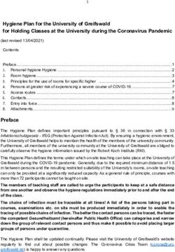 Hygiene Plan for the University of Greifswald for Holding Classes at the University during the Coronavirus Pandemic