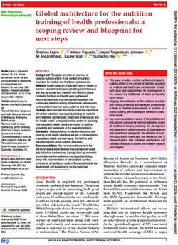 Global architecture for the nutrition training of health professionals: a scoping review and blueprint for next steps - BMJ Nutrition ...