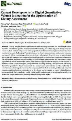 Current Developments in Digital Quantitative Volume Estimation for the Optimisation of Dietary Assessment - MDPI