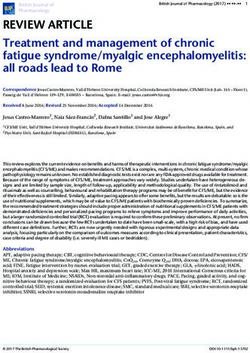 REVIEW ARTICLE Treatment and management of chronic fatigue syndrome/myalgic encephalomyelitis: all roads lead to Rome - Euromene