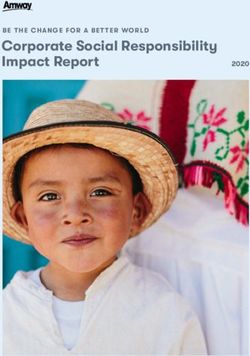 Corporate Social Responsibility Impact Report - BE THE CHANGE FOR A BETTER WORLD 2020 - Amway Global