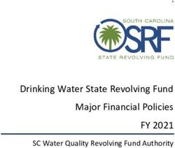 Drinking Water State Revolving Fund Major Financial Policies - FY 2021 SC Water Quality Revolving Fund Authority