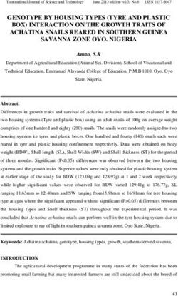 GENOTYPE BY HOUSING TYPES (TYRE AND PLASTIC BOX) INTERACTION ON THE GROWTH TRAITS OF ACHATINA SNAILS REARED IN SOUTHERN GUINEA SAVANNA ZONE OYO ...