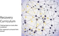 Recovery Curriculum 'Getting back on track after Lockdown' Our approach at Avanti Park School