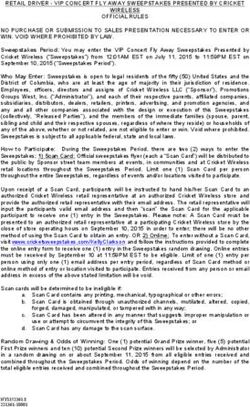 RETAIL DRIVER - VIP CONCERT FLY AWAY SWEEPSTAKES PRESENTED BY CRICKET WIRELESS