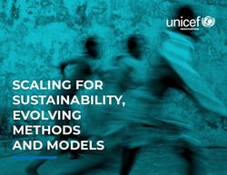 SCALING FOR SUSTAINABILITY, EVOLVING METHODS AND MODELS - UNICEF