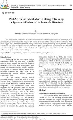 Post-Activation Potentiation in Strength Training: A Systematic Review of the Scientific Literature - Sciendo