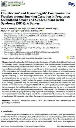 Obstetricians' and Gynecologists' Communication Practices around Smoking Cessation in Pregnancy, Secondhand Smoke and Sudden Infant Death Syndrome ...