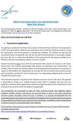 2021 Tennis Europe Junior Tour 12/14/16 & Under Major Rule Changes