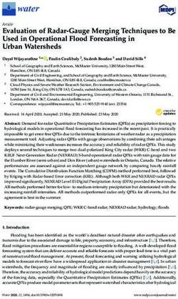 Evaluation of Radar-Gauge Merging Techniques to Be Used in Operational Flood Forecasting in Urban Watersheds - MDPI