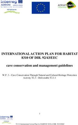 INTERNATIONAL ACTION PLAN FOR HABITAT 8310 OF DIR. 92/43/EEC