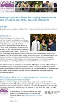 Walking in Another's Shoes: Encouraging person-centred care through an experiential education programme Author