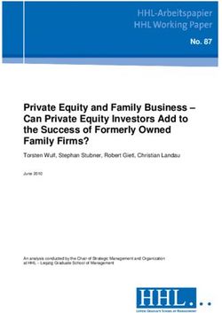 Private Equity and Family Business - Can Private Equity Investors Add to the Success of Formerly Owned Family Firms?