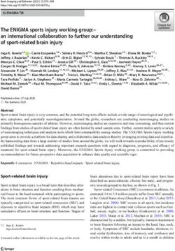 The ENIGMA sports injury working group:- an international collaboration to further our understanding of sport-related brain injury - Open Access LMU