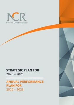 STRATEGIC PLAN FOR 2020 2025 - ANNUAL PERFORMANCE PLAN FOR - Dti
