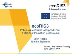 EcoRIS3 Policies & Measures to Support Local & Regional Innovation Ecosystems John Hobbs Tamara Espiñeira - Atlantic Cities