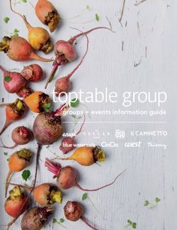 Groups + events information guide - Toptable Group