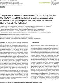 THE PATTERNS OF ELEMENTAL CONCENTRATION (CA, NA, SR, MG, MN, BA, CU, PB, V, Y, U AND CD) IN SHELLS OF INVERTEBRATES REPRESENTING DIFFERENT CACO3 ...