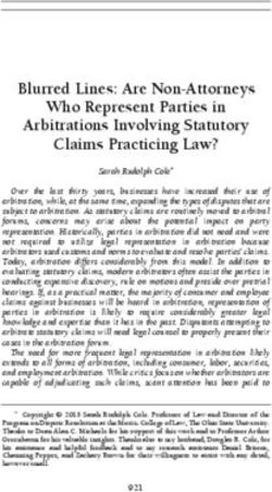Blurred Lines: Are Non-Attorneys Who Represent Parties in Arbitrations Involving Statutory Claims Practicing Law?