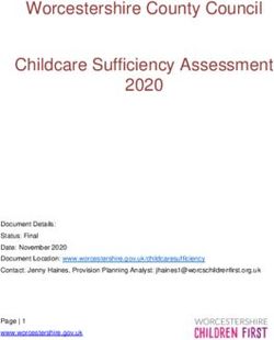 Worcestershire County Council Childcare Sufficiency Assessment 2020