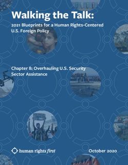 Walking the Talk: 2021 Blueprints for a Human Rights-Centered U.S. Foreign Policy Chapter 8: Overhauling U.S. Security Sector Assistance - October ...