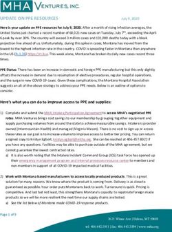 UPDATE ON PPE RESOURCES - Montana Hospital ...