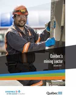 Québec's mining sector - September 2017 Diversified potential Environmental pro-action - MERN