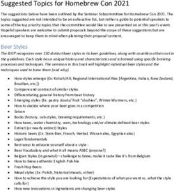 Suggested Topics for Homebrew Con 2021 - American ...