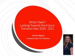What's Next? Looking Towards the Future: Transition Year 2020 2021 - Imelda Higgins Transition Year Co-Ordinator - Lucan Community College