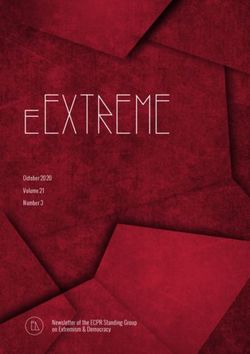October 2020 Volume 21 Number 3 - ECPR Standing Groups ...