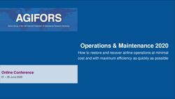 Operations & Maintenance 2020 - How to restore and recover airline operations at minimal