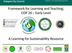 Framework for Learning and Teaching; COP 26 - Early Level - A Learning for Sustainability Resource