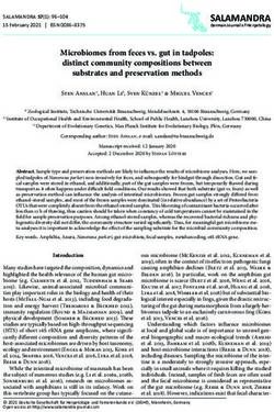 Microbiomes from feces vs. gut in tadpoles: distinct community compositions between substrates and preservation methods - Salamandra ...