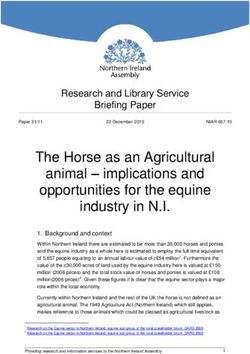 The Horse as an Agricultural animal - implications and opportunities for the equine industry in N.I.