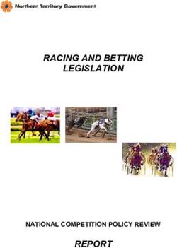 RACING AND BETTING LEGISLATION - REPORT NATIONAL COMPETITION POLICY REVIEW