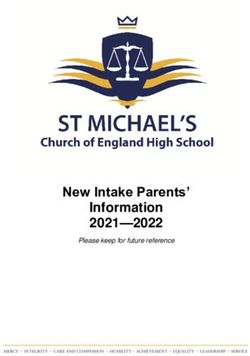 New Intake Parents' Information 2021-2022 - Please keep for future reference