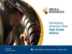 Developing America's Next High Grade District - CORPORATE PRESENTATION | MARCH 2021 - Aquila Resources