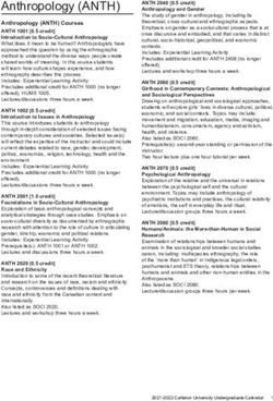 Anthropology (ANTH) - 2021-2022 Carleton University ...