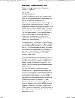 Mortgages for illegal immigrants - Goal of attracting Hispanic market also creates window for segment