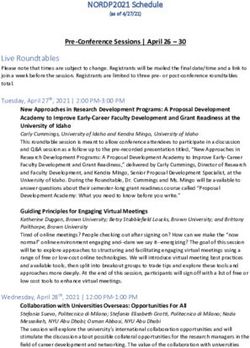 Pre-Conference Sessions | April 26 30 - NORDP2021 Schedule