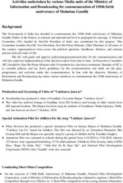 Activities undertaken by various Media units of the Ministry of Information and Broadcasting for commemoration of 150th birth anniversary of ...