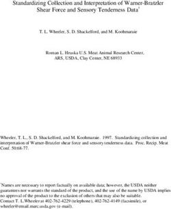 Standardizing Collection and Interpretation of Warner-Bratzler Shear Force and Sensory Tenderness Data1