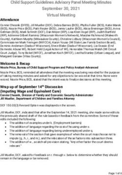 Child Support Guidelines Advisory Panel Meeting Minutes September 30, 2021 Virtual Meeting