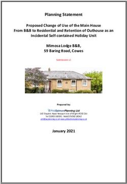 Planning Statement Proposed Change of Use of the Main House From B&B to Residential and Retention of Outhouse as an Incidental Self-contained ...