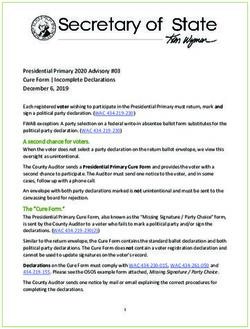Presidential Primary 2020 Advisory #03 Cure Form | Incomplete Declarations December 6, 2019