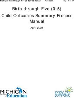 Birth through Five (0-5) Child Outcomes Summary Process Manual - April 2021 Michigan Birth through Five (0-5) COS Manual - State of ...