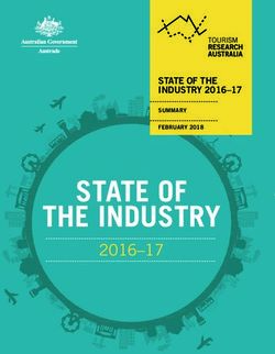 STATE OF THE INDUSTRY 2016-17 - STATE OF THE INDUSTRY 2016-17 - Tourism Research Australia