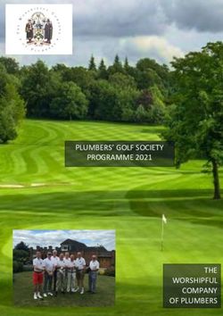 PLUMBERS' GOLF SOCIETY PROGRAMME 2021 - THE WORSHIPFUL COMPANY OF PLUMBERS